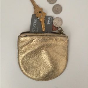 Gold metallic coin purse